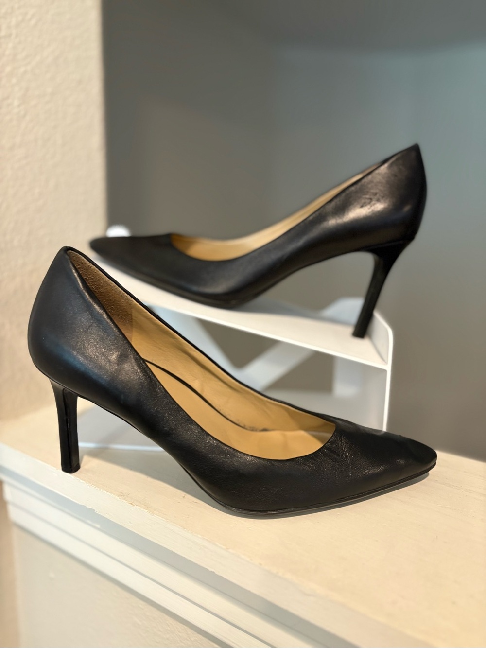 Naturalizer Womens Anna Pump Black Leather Size 8 Wide Used see Pics
